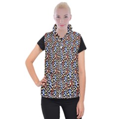 Colorful Leopard Women s Button Up Vest by DinkovaArt