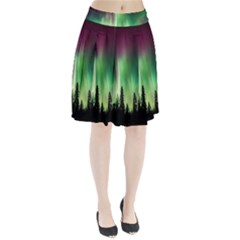 Aurora Borealis Northern Lights Nature Pleated Skirt by Ravend