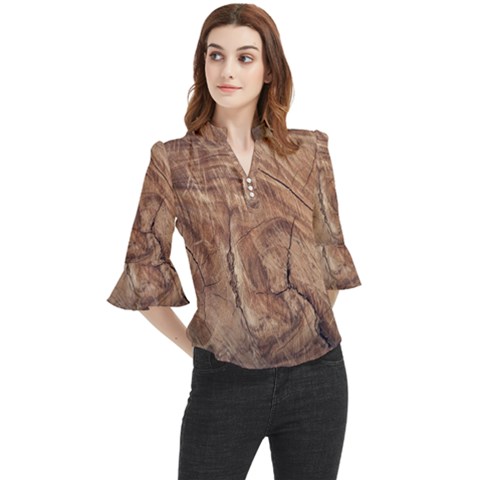Brown Close Up Hd Wallpaper Surface Loose Horn Sleeve Chiffon Blouse by artworkshop