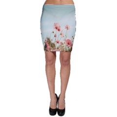 Cosmos Flower Blossom In Garden Bodycon Skirt by artworkshop