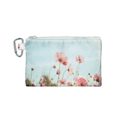 Cosmos Flower Blossom In Garden Canvas Cosmetic Bag (small) by artworkshop