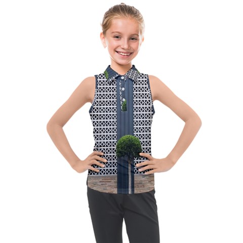 Exterior Building Pattern Kids  Sleeveless Polo Tee by artworkshop