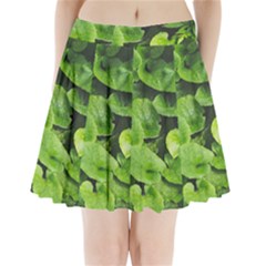 Layered Plant Leaves Iphone Wallpaper Pleated Mini Skirt by artworkshop