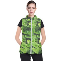 Layered Plant Leaves Iphone Wallpaper Women s Puffer Vest by artworkshop