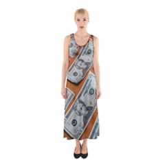 Money Pattern Sleeveless Maxi Dress by artworkshop