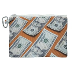 Money Pattern Canvas Cosmetic Bag (xl) by artworkshop