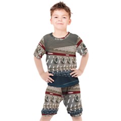 Patterned Tunnels On The Concrete Wall Kids  Tee And Shorts Set by artworkshop