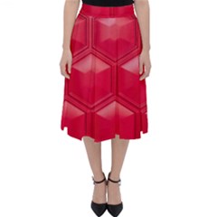 Red Textured Wall Classic Midi Skirt by artworkshop
