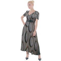Texture Pattern Wallpaper Button Up Short Sleeve Maxi Dress by artworkshop