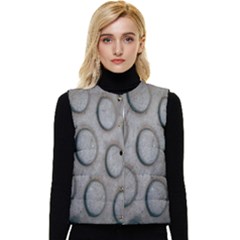 Texture Pattern Wallpaper Women s Short Button Up Puffer Vest by artworkshop