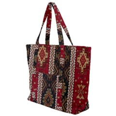 Uzbek Pattern In Temple Zip Up Canvas Bag by artworkshop