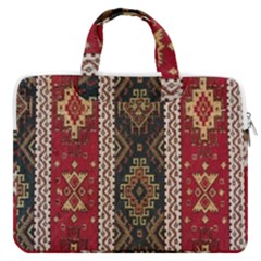 Uzbek Pattern In Temple Macbook Pro 16  Double Pocket Laptop Bag 