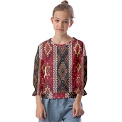 Uzbek Pattern In Temple Kids  Cuff Sleeve Top