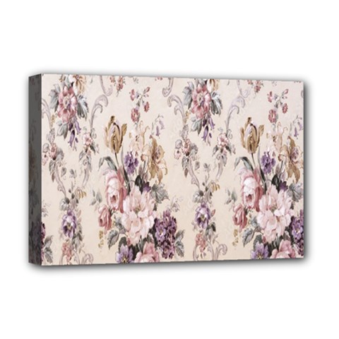 Vintage Floral Pattern Deluxe Canvas 18  X 12  (stretched)