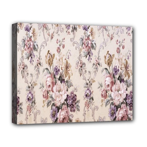 Vintage Floral Pattern Deluxe Canvas 20  X 16  (stretched)