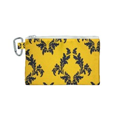 Yellow Regal Filagree Pattern Canvas Cosmetic Bag (small) by artworkshop