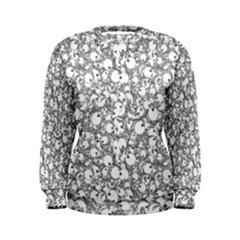 Black And White Alien Drawing Motif Pattern Women s Sweatshirt by dflcprintsclothing