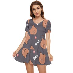 Bears! Tiered Short Sleeve Babydoll Dress