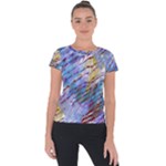 Abstract Ripple Short Sleeve Sports Top 