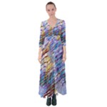 Abstract Ripple Button Up Maxi Dress