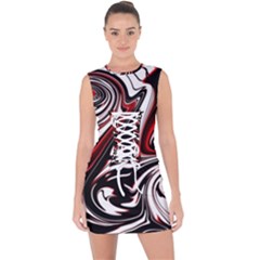 Modern Art Design Fantasy Surreal Lace Up Front Bodycon Dress