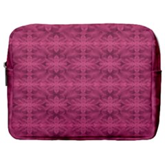 Elegant Pink Floral Geometric Pattern Make Up Pouch (large) by dflcprintsclothing