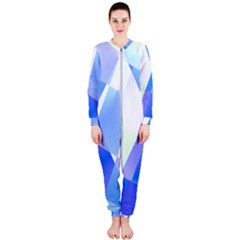 Abstract T- Shirt Blue Abstract Chess Cell Pattern Minimalism T- Shirt Onepiece Jumpsuit (ladies) by maxcute