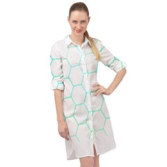 Abstract T- Shirt Honeycomb Pattern 4 Long Sleeve Mini Shirt Dress by maxcute