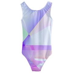 Abstract T- Shirt Purple Minimalistic Abstract Digital Art T- Shirt Kids  Cut-out Back One Piece Swimsuit by maxcute