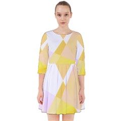 Abstract T- Shirt Yellow Chess Cell Abstract Pattern T- Shirt Smock Dress by maxcute