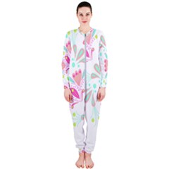Batik T- Shirt Batik Floral Pattern T- Shirt Onepiece Jumpsuit (ladies) by maxcute