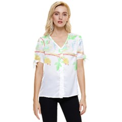 Bird Lover T- Shirtbird T- Shirt (23) Bow Sleeve Button Up Top by maxcute