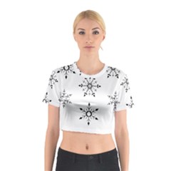 Black And White Pattern T- Shirt Black And White Pattern 12 Cotton Crop Top by maxcute