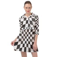 Checkerboard T- Shirt Watercolor Psychedelic Checkerboard T- Shirt Mini Skater Shirt Dress by maxcute