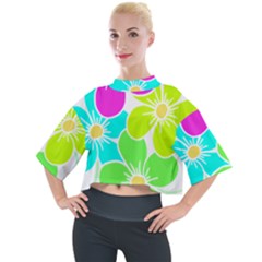 Colorful Flower T- Shirtcolorful Blooming Flower, Flowery, Floral Pattern T- Shirt Mock Neck Tee by maxcute