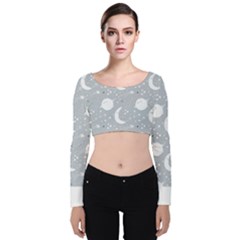 Cosmos T- Shirt Cute Baby Cosmic Pattern 7 Velvet Long Sleeve Crop Top by maxcute