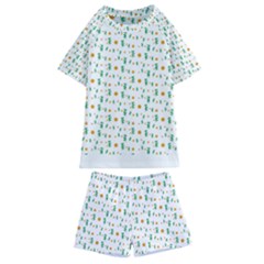 Daisy Flower T- Shirt Daisy Seamless Pattern - Daisy Flower, Floral Pattern T- Shirt Kids  Swim Tee And Shorts Set by maxcute