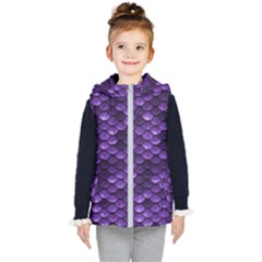 Purple Scales! Kids  Hooded Puffer Vest by fructosebat
