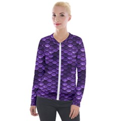 Purple Scales! Velvet Zip Up Jacket by fructosebat