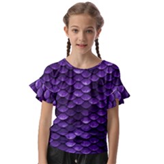 Purple Scales! Kids  Cut Out Flutter Sleeves by fructosebat