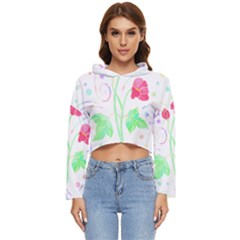 Flowers Illustration T- Shirtflowers T- Shirt (3) Women s Lightweight Cropped Hoodie by maxcute