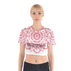 Intricate Mandala T- Shirt Shades Of Pink Floral Mandala T- Shirt Cotton Crop Top