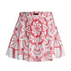 Intricate Mandala T- Shirt Shades Of Pink Floral Mandala T- Shirt Mini Flare Skirt