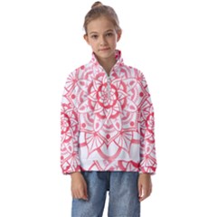 Intricate Mandala T- Shirt Shades Of Pink Floral Mandala T- Shirt Kids  Half Zip Hoodie