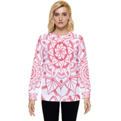 Intricate Mandala T- Shirt Shades Of Pink Floral Mandala T- Shirt Hidden Pocket Sweatshirt