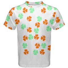 Irish T- Shirt Shamrock Pattern In Green White Orange T- Shirt Men s Cotton Tee