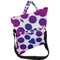 Purple Blue Repeat Pattern Fold Over Handle Tote Bag View1