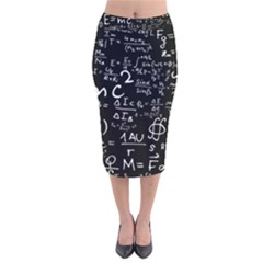 E=mc2 Text Science Albert Einstein Formula Mathematics Physics Velvet Midi Pencil Skirt by Jancukart