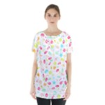 Mircobes T- Shirt Microbial Pattern T- Shirt Skirt Hem Sports Top