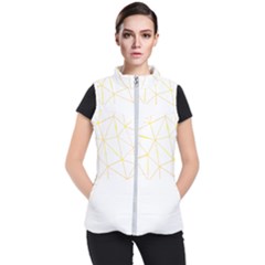 Pattern Design T- Shirt Geometric Black Triangles Gold Lines T- Shirt Women s Puffer Vest by maxcute